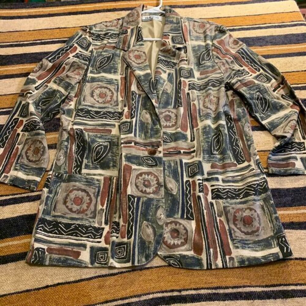 Vintage‎ Briggs Women's Blazer Jacket Artsy Art To Wear 80s 90s Funky Statement
